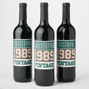 Étiquette Pour Bouteilles De Vin 1989 Year of Birth Wine Label