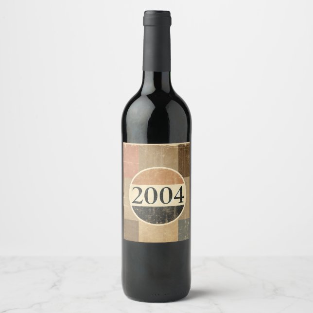 Étiquette Pour Bouteilles De Vin 2004 : Une mosaïque Vintage (Devant)