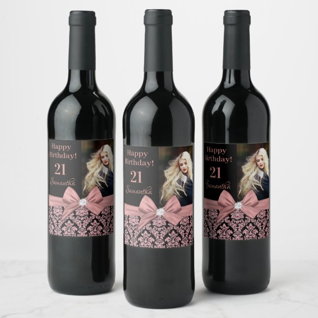 Étiquette Pour Bouteilles De Vin 21e anniversaire étiquette bouteille de vin de fêt (Bouteilles)