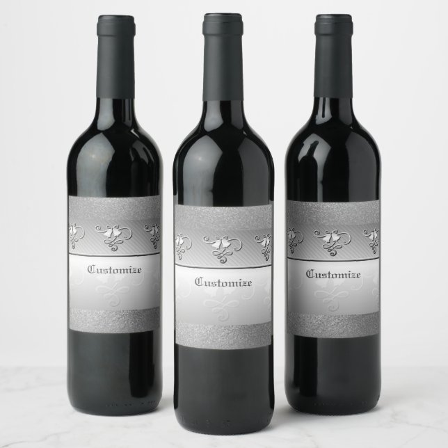 Étiquette Pour Bouteilles De Vin 25e anniversaire d'argent (Bouteilles)