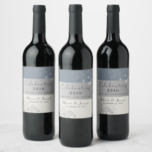 Étiquette Pour Bouteilles De Vin 25e anniversaire de mariage
