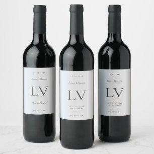 Étiquette Pour Bouteilles De Vin 25e Mariage moderne 25 ans d'argent