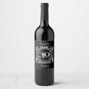 Étiquette Pour Bouteilles De Vin 30e anniversaire du mariage