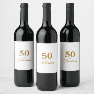 Étiquette Pour Bouteilles De Vin 50 et fabuleux Étiquette de vin or d'anniversaire
