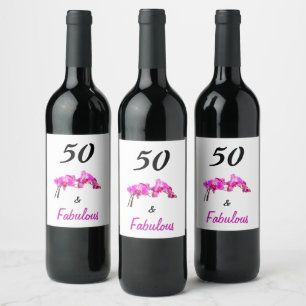 Étiquette Pour Bouteilles De Vin 50 et fabuleux rose sur blanc élégant orchidée pho