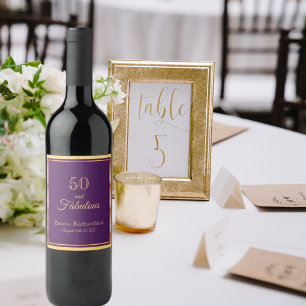 Étiquette Pour Bouteilles De Vin 50 et fabuleux sur élégant violet avec date de nom