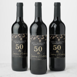 Étiquette Pour Bouteilles De Vin 50 et Fabulous Gold Marbre noir Mason Jar Lumières