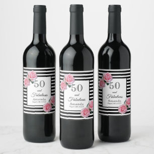 Étiquette Pour Bouteilles De Vin 50 fabuleuses rayures blanches noires