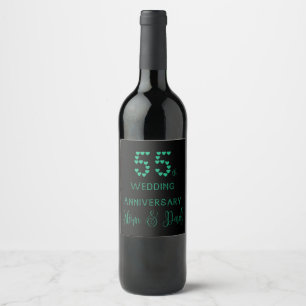 Étiquette Pour Bouteilles De Vin 55e anniversaire du Mariage Parents Mariages éméri
