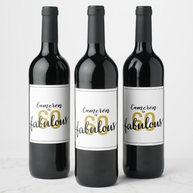 Étiquette Pour Bouteilles De Vin 60 et fabuleux 60e anniversaire cadeau (Bouteilles)