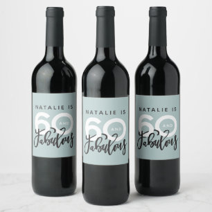 Étiquette Pour Bouteilles De Vin 60 et fabuleux étiquette de fête d'anniversaire