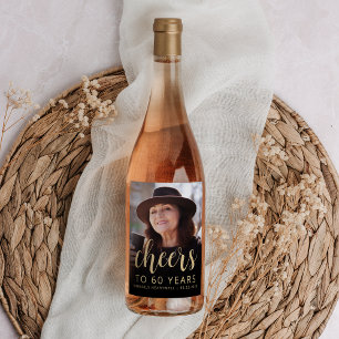 Étiquette Pour Bouteilles De Vin 60e anniversaire fête de la photo