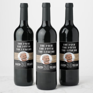 Étiquette Pour Bouteilles De Vin 60e anniversaire L'homme Le mythe Le parti de la l