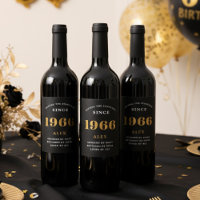 60e anniversaire Nom 1966 Black Gold Elegant Chic