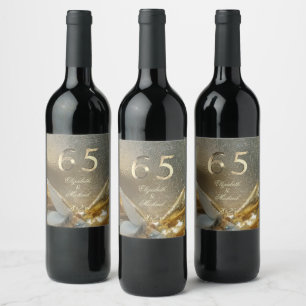 Étiquette Pour Bouteilles De Vin 65e anniversaire du Mariage Jubilé de 65 ans