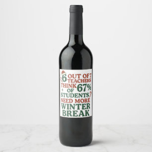 Étiquette Pour Bouteilles De Vin 6 7 Prof Six Sept 67 Père Noël Gen Alpha
