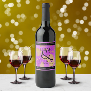 Étiquette Pour Bouteilles De Vin 6th 33rd 47th 48th Amethyst Wedding Anniversary