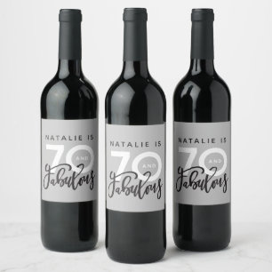 Étiquette Pour Bouteilles De Vin 70 et fabuleux étiquette de fête d'anniversaire