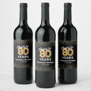 Étiquette Pour Bouteilles De Vin 80e anniversaire personnalisé
