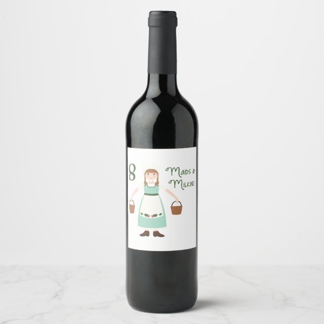 Étiquette Pour Bouteilles De Vin 8 Maids A (Devant)