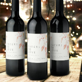 Étiquette Pour Bouteilles De Vin À la santé des baies d'herbe d'amour esquisse de m