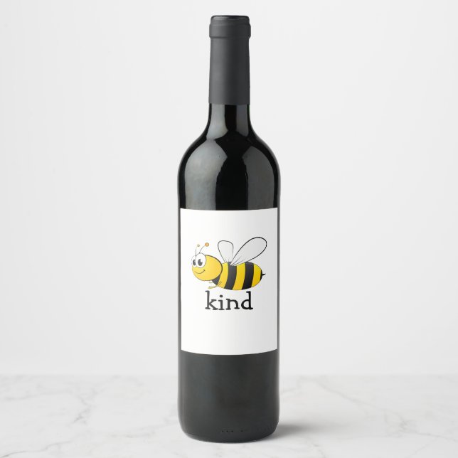 Étiquette Pour Bouteilles De Vin Abeille mignonne (Devant)