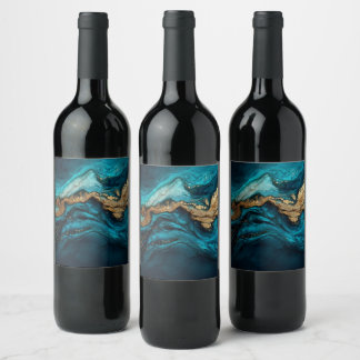 Étiquette Pour Bouteilles De Vin Abstract marine 