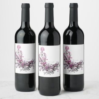 Étiquette Pour Bouteilles De Vin abstraction bleuet