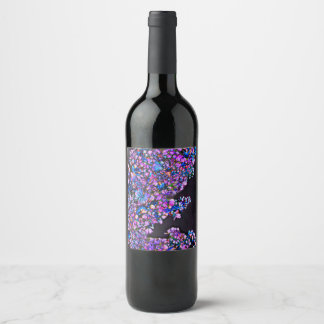 Étiquette Pour Bouteilles De Vin Abstrait Lilac