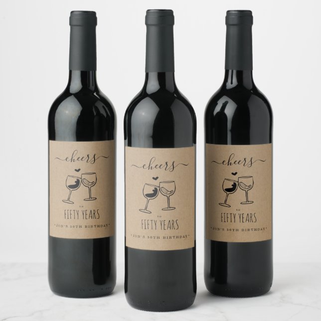 Étiquette Pour Bouteilles De Vin Acclamations - anniversaire/fête d'anniversaire de (Bouteilles)