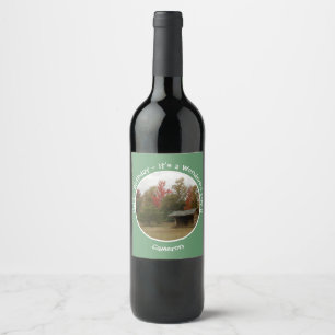 Étiquette Pour Bouteilles De Vin Adirondack Lean-to en automne Anniversaire Article