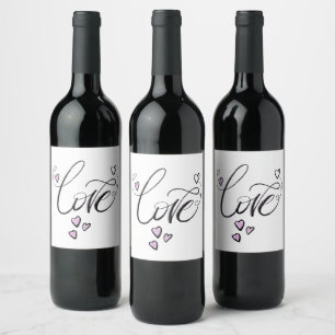 Étiquette Pour Bouteilles De Vin Affection débouchée Élégant Amour Minimaliste Vi