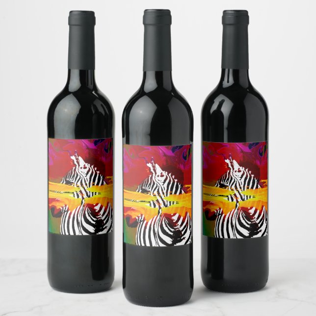 Étiquette Pour Bouteilles De Vin African Safari Zebra Dream (Bouteilles)