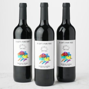 Étiquette Pour Bouteilles De Vin Agent immobilier personnalisé