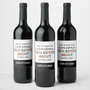 Étiquette Pour Bouteilles De Vin Agent Immobilier Personnalisé Drôle Awesome Réalis