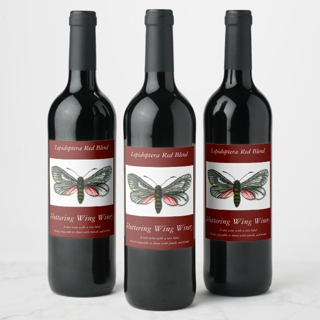 Étiquette Pour Bouteilles De Vin Aglaope infausta - Skeletoniseur feuille amande (Bouteilles)