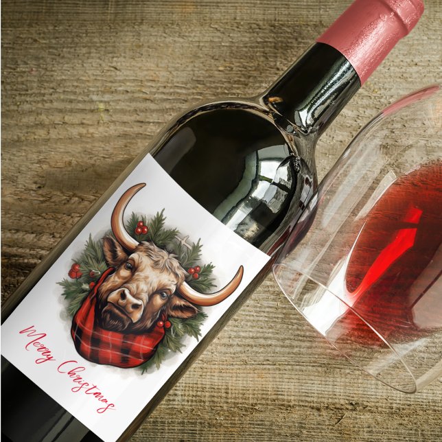 Étiquette Pour Bouteilles De Vin Agritourisme Russe Red Buffalo (Créateur téléchargé)