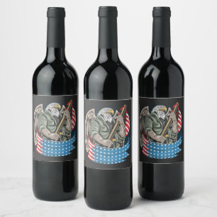 Étiquette Pour Bouteilles De Vin Aigle d'Amérique