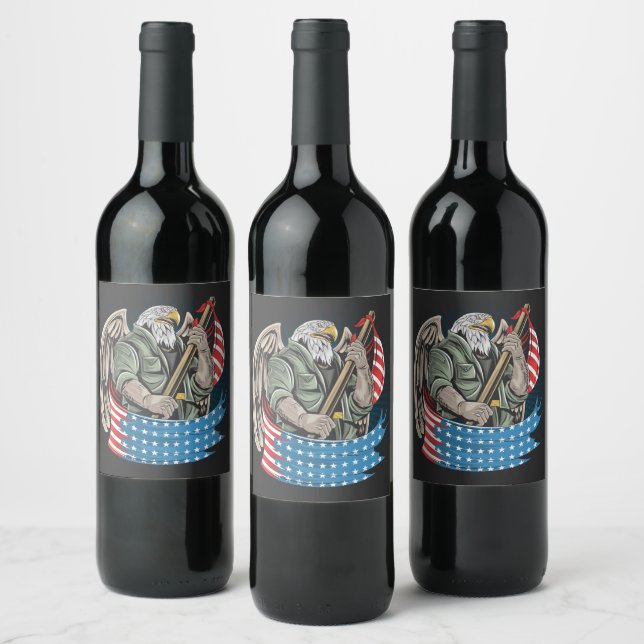Étiquette Pour Bouteilles De Vin Aigle d'Amérique (Bouteilles)