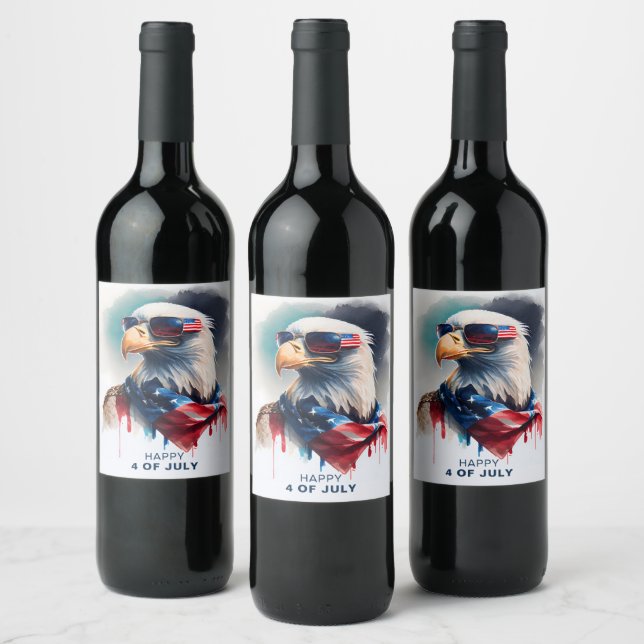 Étiquette Pour Bouteilles De Vin Aigle patriotique (Bouteilles)