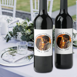 Étiquette Pour Bouteilles De Vin Ajoutez votre propre photo de couple pour le 5ème