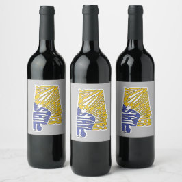 Étiquette Pour Bouteilles De Vin Alabama surnom Word Art