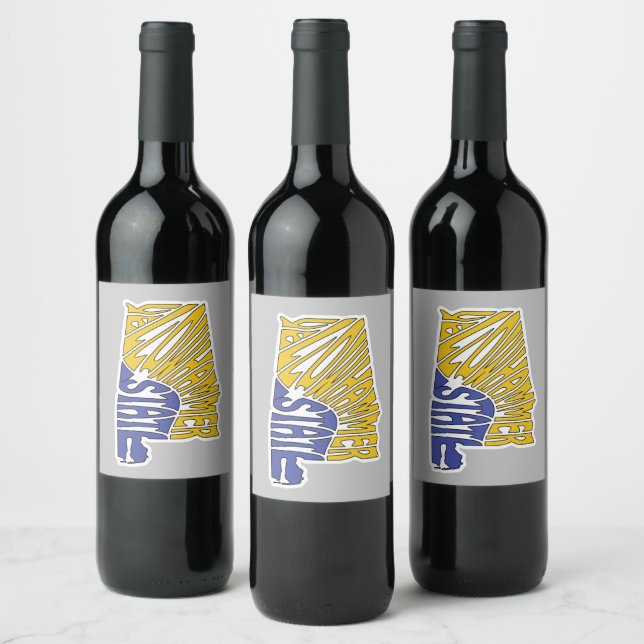 Étiquette Pour Bouteilles De Vin Alabama surnom Word Art (Bouteilles)