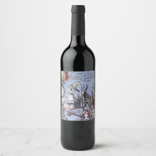 Étiquette Pour Bouteilles De Vin Alice rideau de nonsens merveilleux classique