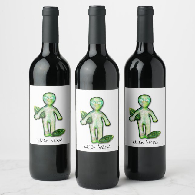 Étiquette Pour Bouteilles De Vin alien bReW Étiquette de vin (Bouteilles)
