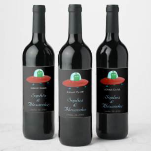 Étiquette Pour Bouteilles De Vin Aliens existants
