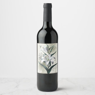 Étiquette Pour Bouteilles De Vin Amazon Lily Art - Style or & Scandi