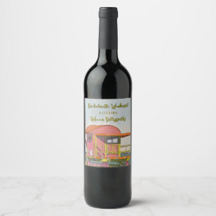 Étiquette Pour Bouteilles De Vin Ambiance de Sauveteur Rose pour un Week-end de Bac