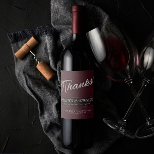 Étiquette Pour Bouteilles De Vin Améthiste violetes   Mariage Merci de  de Plum d'a