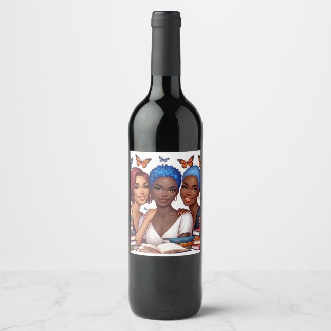 Étiquette Pour Bouteilles De Vin Amitié et mots (Devant)